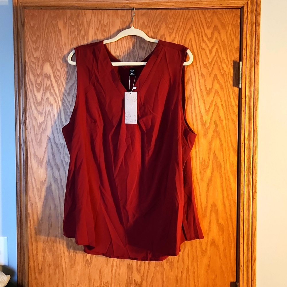 New with tags Shein Curve burgundy polyester blend sleeveless top, size 3x
